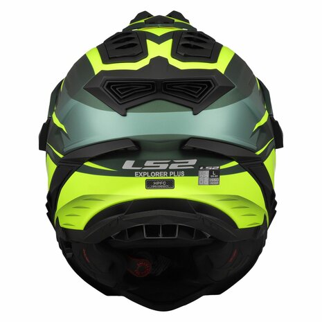 LS2 MX701 Explorer Spire matt green yellow - Adventure helmet motorcycle