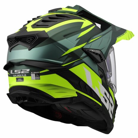 LS2 MX701 Explorer Spire matt green yellow - Adventure helmet motorcycle