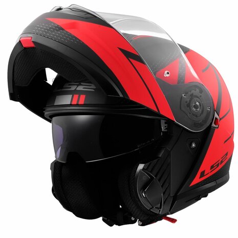 LS2 FF908 Strobe II helmet Code black red