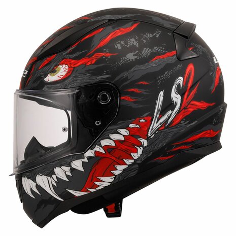 LS2 FF353 Rapid II helmet Kaiju matt black red white - Size XXXL