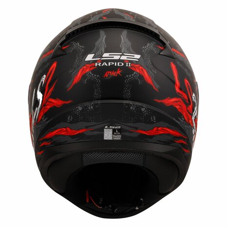 LS2 FF353 Rapid II helmet Kaiju matt black red white - Size XXXL