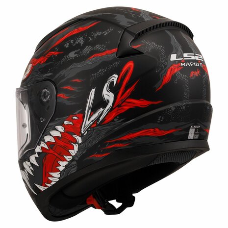 LS2 FF353 Rapid II helmet Kaiju matt black red white - Size XXXL