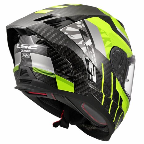 LS2 FF807 Dragon helmet Trax hi-vision yellow carbon