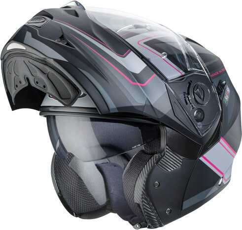 Caberg Duke II Tour Matt Black Pink - Size XS - Modular Flip Up motorcycle helmet