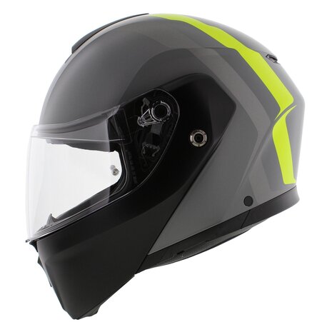 AGV Streetmodular Resia matt grey silver red motorcycle helmet