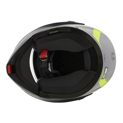 AGV Streetmodular Resia matt grey silver red motorcycle helmet