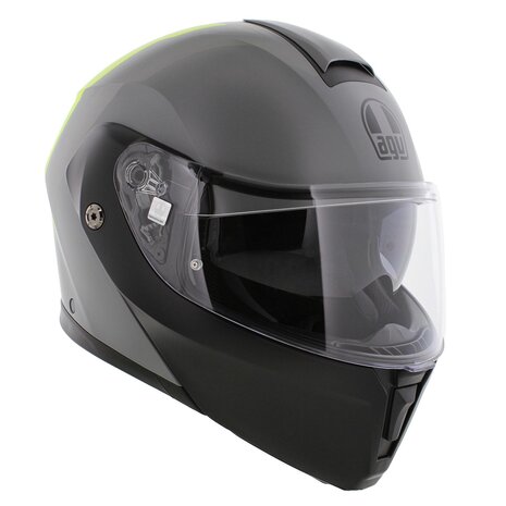 AGV Streetmodular Resia matt grey silver red motorcycle helmet