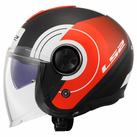 LS2 OF620 Classy helmet Disko matt black red white