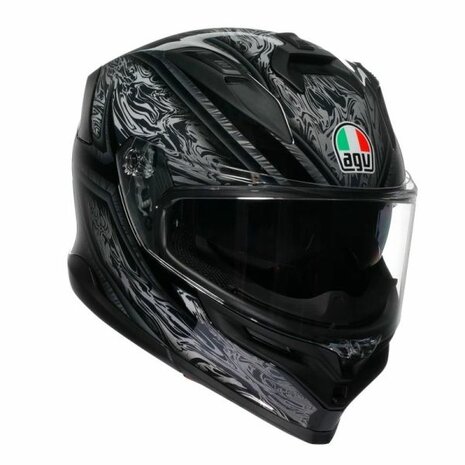 AGV K7 Damascus Gloss Black Silver