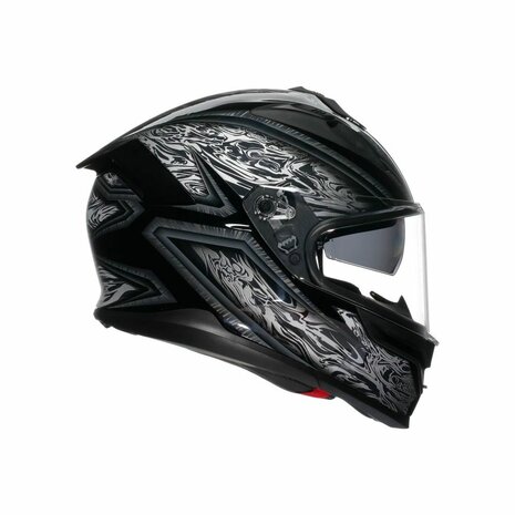 AGV K7 Damascus Gloss Black Silver