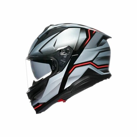 AGV K7 Jaeger Matt Black Silver Red