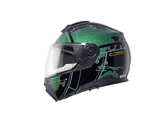 Schuberth C5 Globe Modular Motorcycle Helmet - Gloss Black Green
