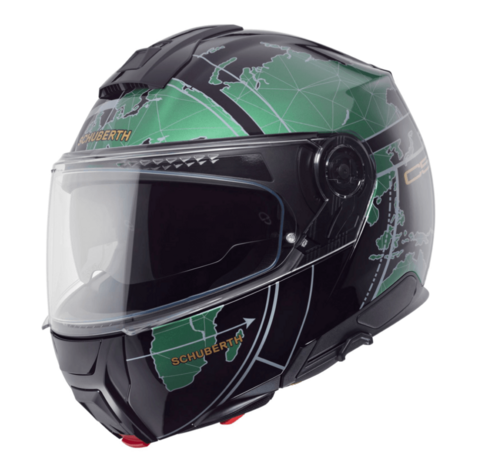 Schuberth C5 Globe Modular Motorcycle Helmet - Black Green