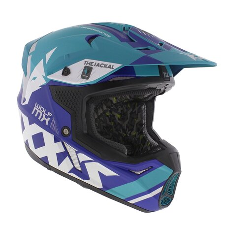Axxis Wolf Jackal C7 matt blue - Size S - offroad mx motorcycle helmet