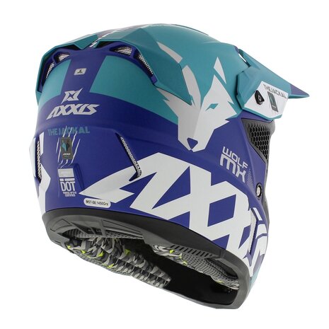 Axxis Wolf Jackal C7 matt blue offroad mx motorcycle helmet
