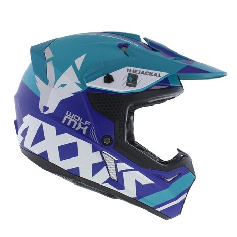 Axxis Wolf Jackal C7 matt blue offroad mx motorcycle helmet