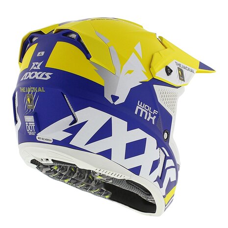 Axxis Wolf Jackal A3 matt yellow blue - Size L - offroad mx motorcycle helmet