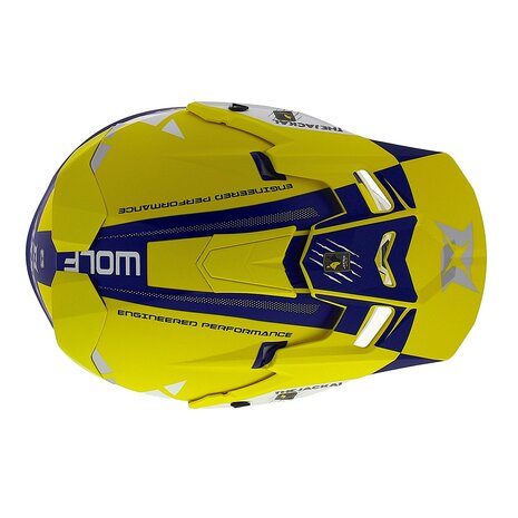Axxis Wolf Jackal A3 matt yellow blue - Size L - offroad mx motorcycle helmet