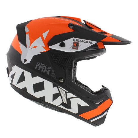 Axxis Wolf Jackal B14 matt orange black offroad mx motorcycle helmet