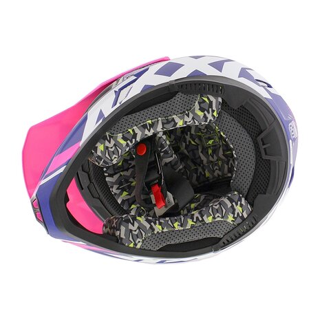 Axxis Wolf Jackal C18 matt pink blue offroad mx motorcycle helmet