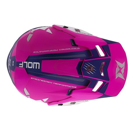 Axxis Wolf Jackal C18 matt pink blue offroad mx motorcycle helmet