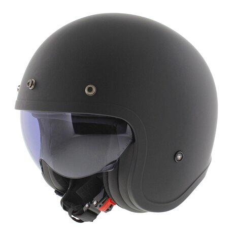 LS2 OF599 Spitfire II Button matt black special edition with peak included - Open Face helmet motorcycle scooter