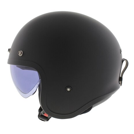 LS2 OF599 Spitfire II Button matt black special edition with peak included - Open Face helmet motorcycle scooter