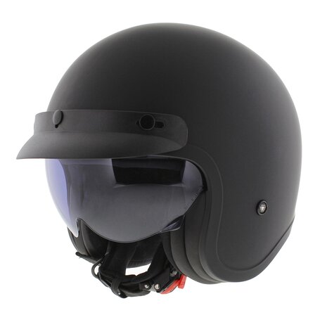 LS2 OF599 Spitfire II Button matt black special edition with peak included - Open Face helmet motorcycle scooter