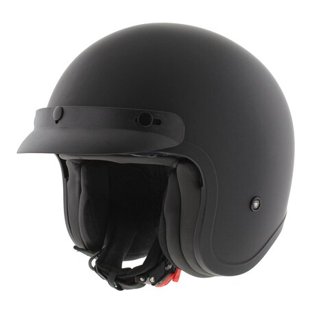 LS2 OF599 Spitfire II Button matt black special edition with peak included - Open Face helmet motorcycle scooter