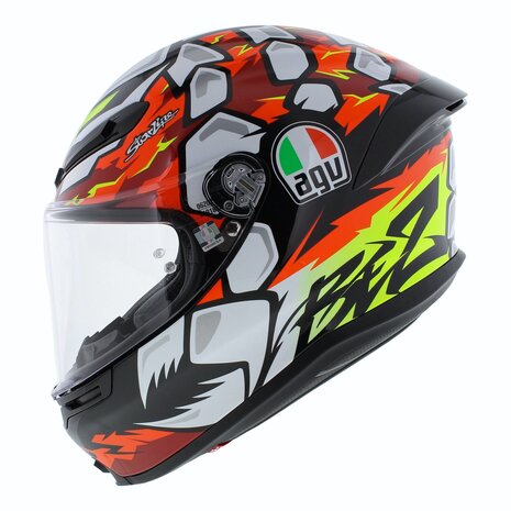 AGV K6 S Bezzecchi 2024 motorcycle helmet black red white fluo yellow