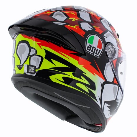 AGV K6 S Bezzecchi 2024 motorcycle helmet black red white fluo yellow