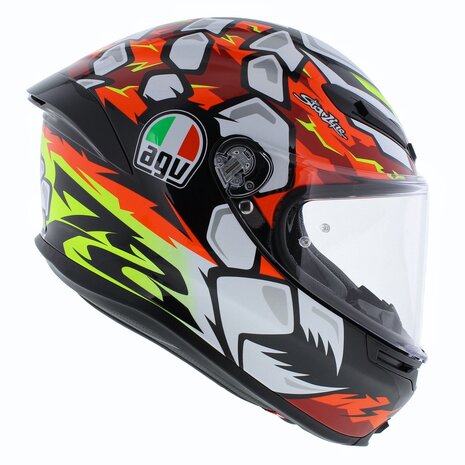 AGV K6 S Bezzecchi 2024 motorcycle helmet black red white fluo yellow