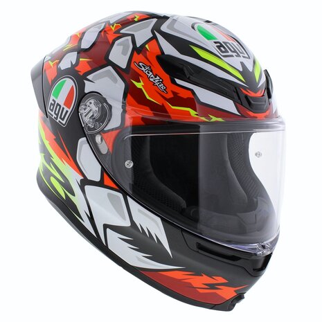 AGV K6 S Bezzecchi 2024 motorcycle helmet black red white fluo yellow