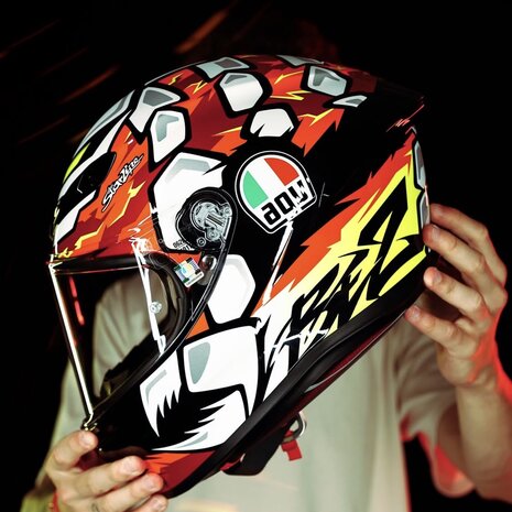 AGV K6 S Bezzecchi 2024 motorcycle helmet black red white fluo yellow
