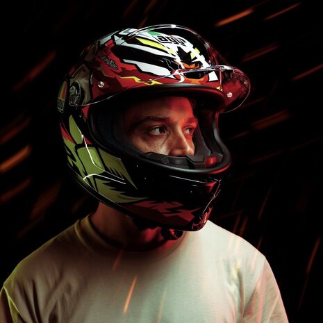 AGV K6 S Bezzecchi 2024 motorcycle helmet black red white fluo yellow