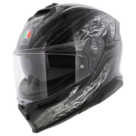 AGV K7 helmet Damascus gloss black silver