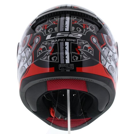 LS2 FF353 Rapid Mini Voodoo gloss black red - Size kids small - Helmet for motorcycle / scooter / karting
