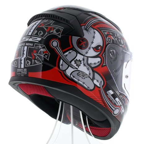 LS2 FF353 Rapid Mini Voodoo gloss black red - Size kids small - Helmet for motorcycle / scooter / karting