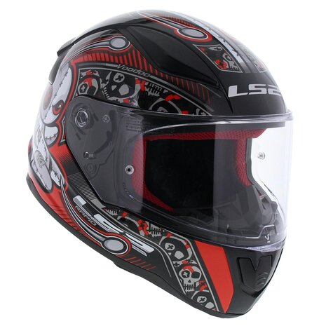 LS2 FF353 Rapid Mini Voodoo gloss black red - Size kids small - Helmet for motorcycle / scooter / karting