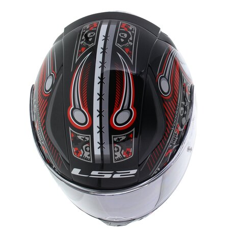 LS2 FF353 Rapid Mini Voodoo gloss black red - Size kids small - Helmet for motorcycle / scooter / karting