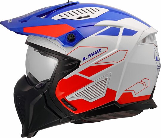 LS2 OF606 Drifter helmet Trek white blue red