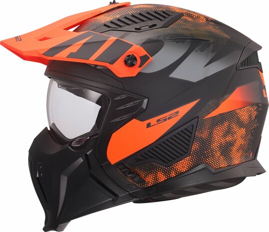 LS2 OF606 Drifter helmet Gas grey orange