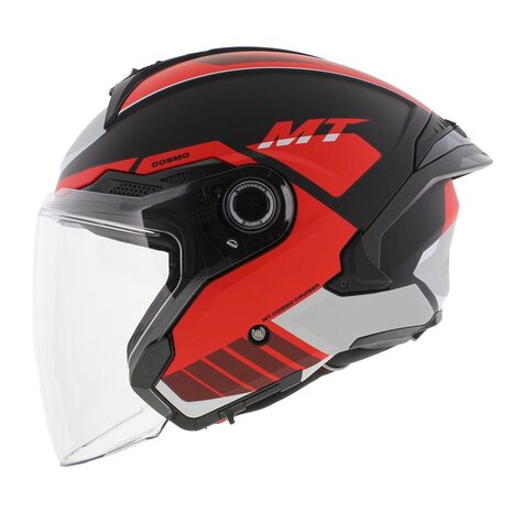MT Jet Cosmo SV Helmet Cruiser matt black red