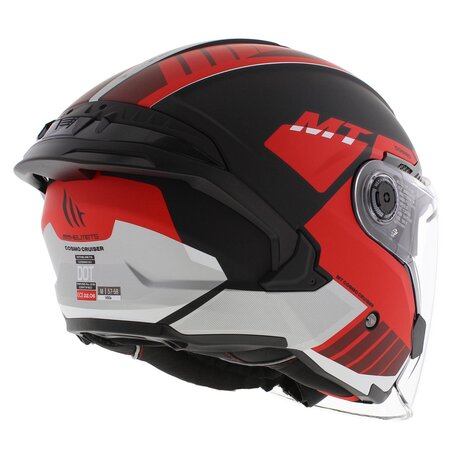 MT Jet Cosmo SV Helmet Cruiser matt black red