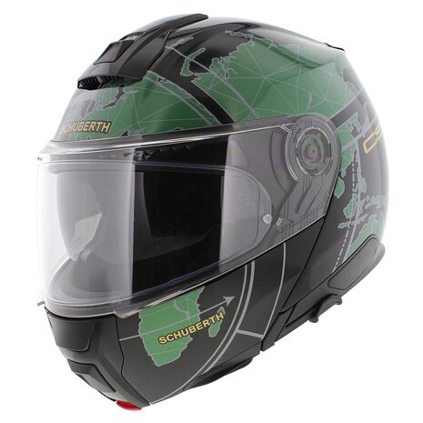 Schuberth C5 Globe Modular Motorcycle Helmet - Gloss Black Green