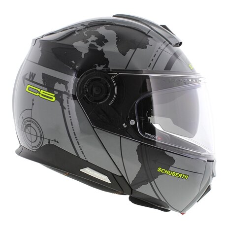 Schuberth C5 Globe Modular Motorcycle Helmet - Gloss Grey Black
