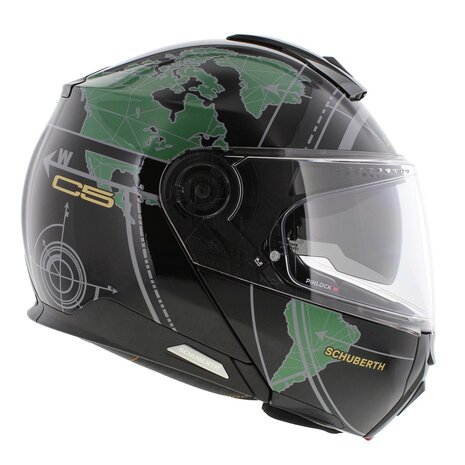 Schuberth C5 Globe Modular Motorcycle Helmet - Gloss Black Green