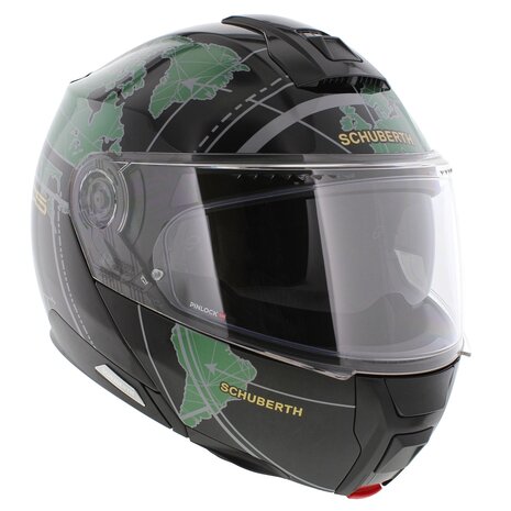 Schuberth C5 Globe Modular Motorcycle Helmet - Gloss Black Green
