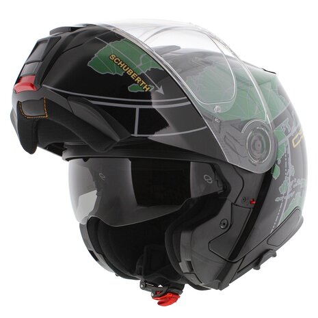 Schuberth C5 Globe Modular Motorcycle Helmet - Gloss Black Green