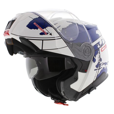 Schuberth C5 Globe Modular Motorcycle Helmet - gloss white blue